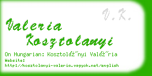 valeria kosztolanyi business card